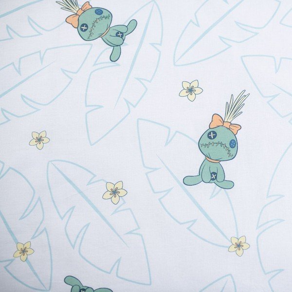 Helesinine puuvillane beebivoodipesu 100x135 cm Lilo & Stitch "Tropical Hugs" - Jerry Fabrics-image-4