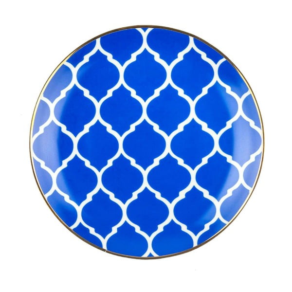 Modrobílý porcelánový talíř Vivas Morocco, Ø 23 cm