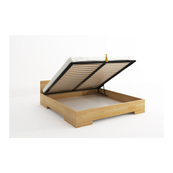 Dvoulůžková postel z borovicového dřeva s úložným prostorem SKANDICA Spectrum, 140 x 200 cm-image-4