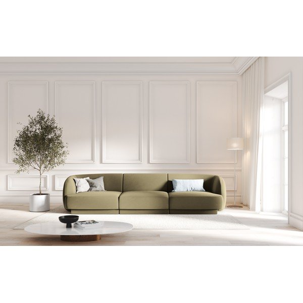 Roheline sametine diivan 259 cm Miley - Micadoni Home-image-4