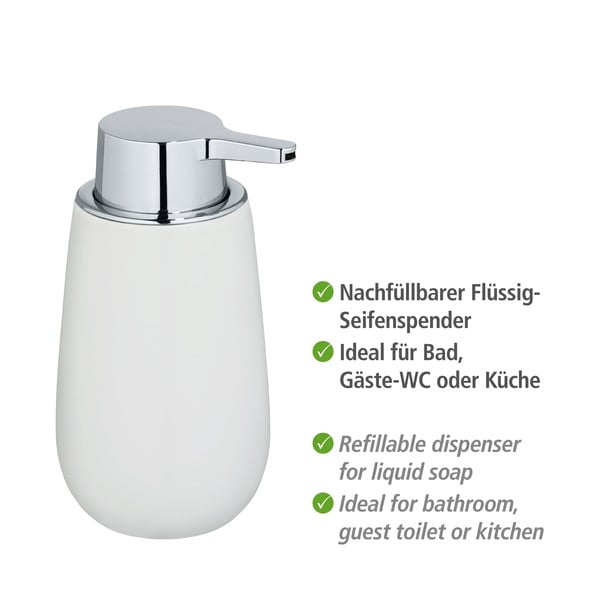 Valge keraamiline seebidosaator Badi - Wenko-image-2