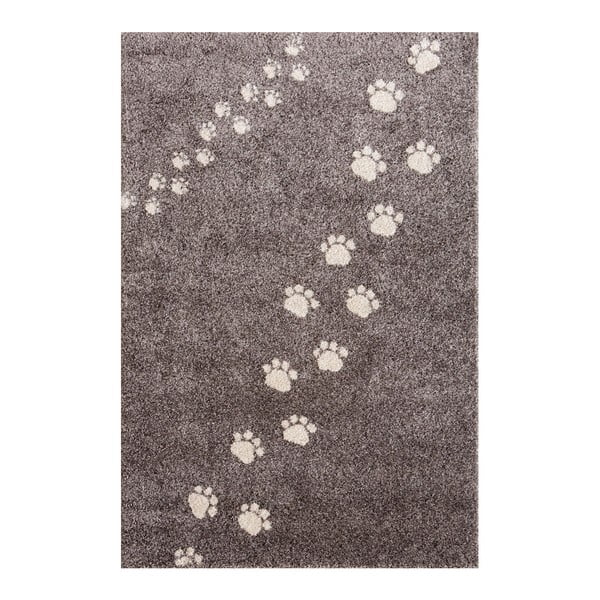 Šedý koberec Art For Kids Footprints, 135 x 190 cm
