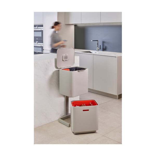 Beež terasest prügikast sorteeritud jäätmete jaoks 60 l Totem Max - Joseph Joseph-image-1