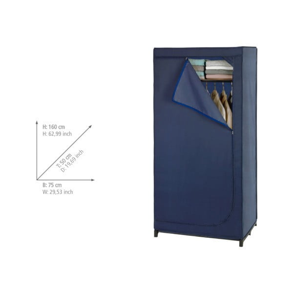 Sinisest kangast riidekapp 75x160 cm Business - Wenko-image-1