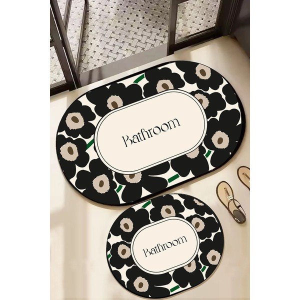 Mustad/beežid vannitoamatid komplektis (2 tk), 60x100 cm Oweld - Foutastic-image-1