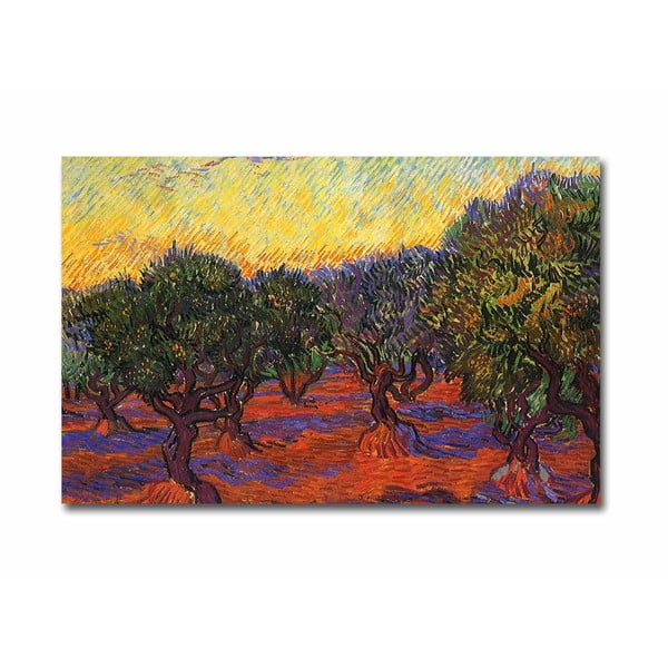 Nástěnná reprodukce na plátně Vincent Van Gogh Olive Trees, 70 x 45 cm