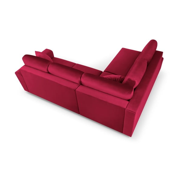 Punane sametist panipaigaga nurgadiivanvoodi (vasak nurk/"L"-kujuline) Kyoto - Cosmopolitan Design-image-4