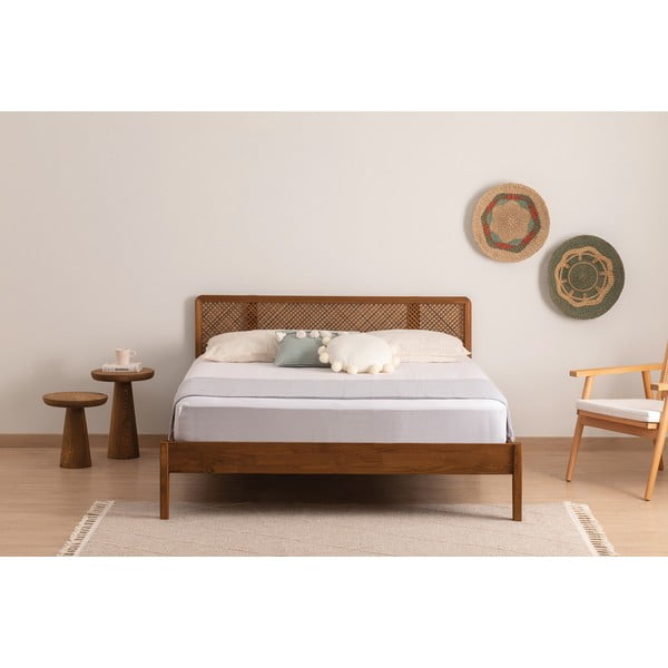 Tumepruuni-naturaalset värvi kuusepuidust kaheinimesevoodi 180x200 cm Izabelya - Kalune Design-image-2