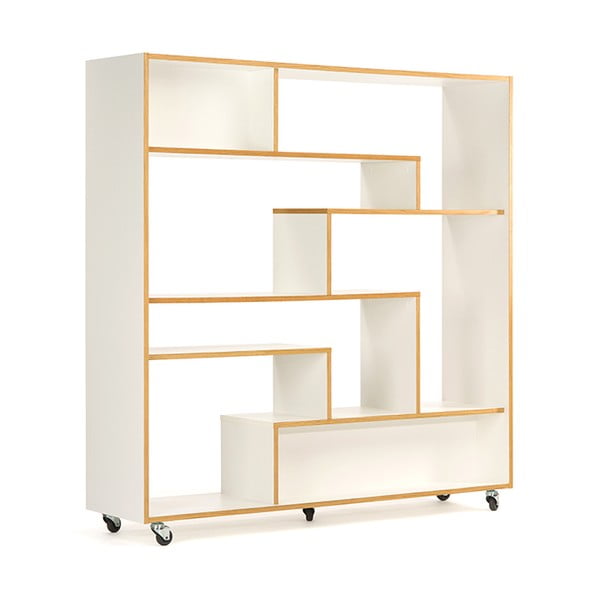 Valge raamaturiiul puidust servaga 140x143 cm Southbury - Woodman-image-3