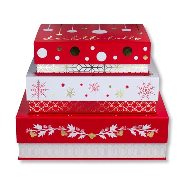 Sada 3 vánočních úložných krabic Tri-Coastal Design Snowflake