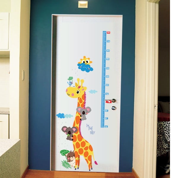 Laste kleebis - mõõdupuu uksele või seinale 60x120 cm Giraffe & Koalas – Ambiance-image-3