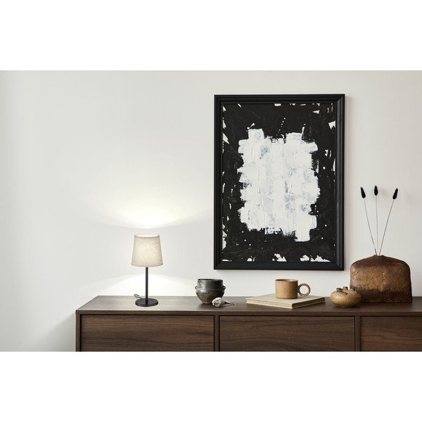 Must-beež lauavalgusti tekstiilist varjuga (kõrgus 30 cm) Eve - Fischer & Honsel-image-1