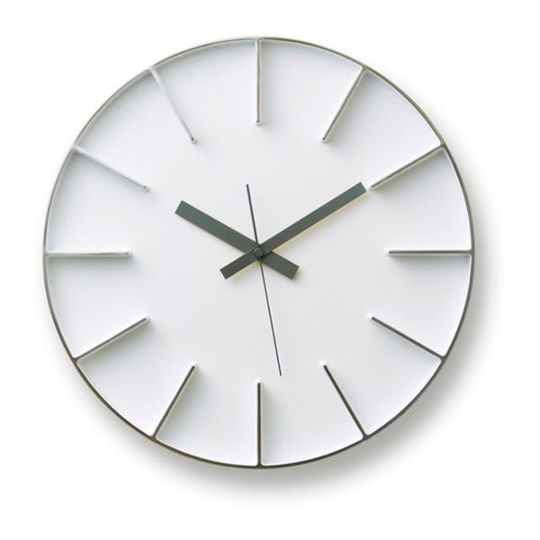Bílé nástěnné hodiny Lemnos Clock Edge, ⌀ 35 cm