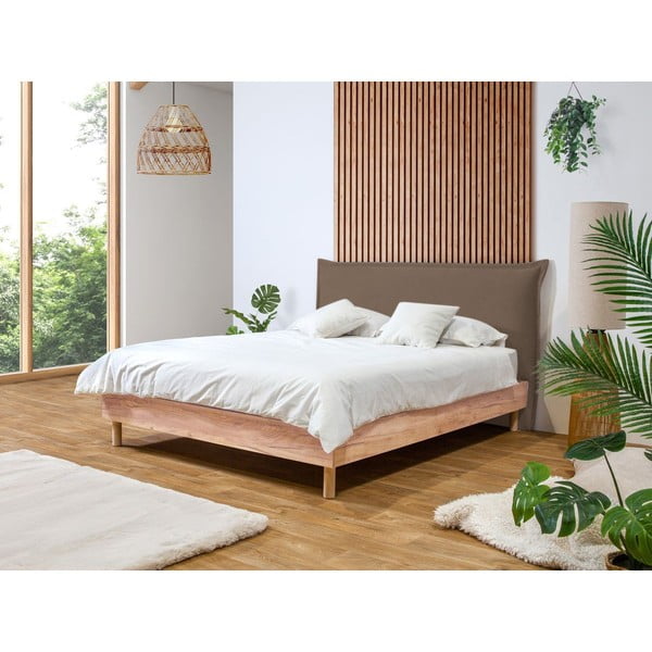 Pruun/füüsiline kaheinimesevoodi võrega 160x200 cm Charlie - Bobochic Paris-image-1