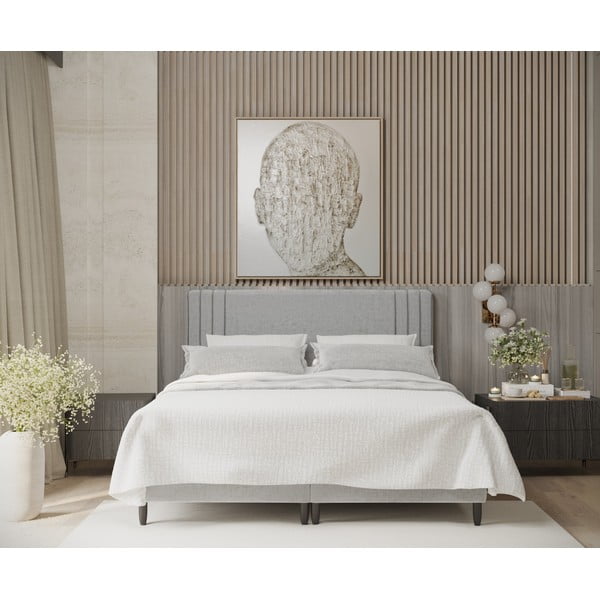 Hall polsterdatud kaheinimese voodi koos panipaigaga 140x200 cm Musca - Maison de Rêve-image-3