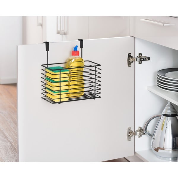 Must rippuv metallkorv köögiuksele Slim, kõrgus 25 cm - Wenko-image-2