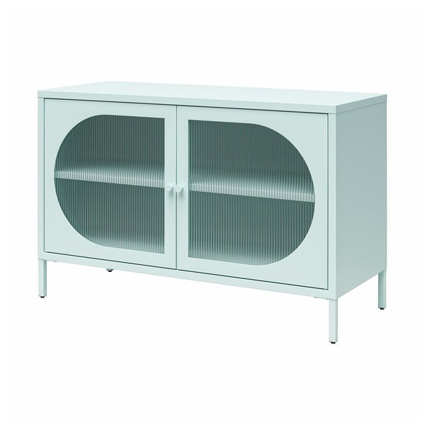 Helesinine metallist vitriinkapp 100x64x40 cm Luna - Støraa-image-2