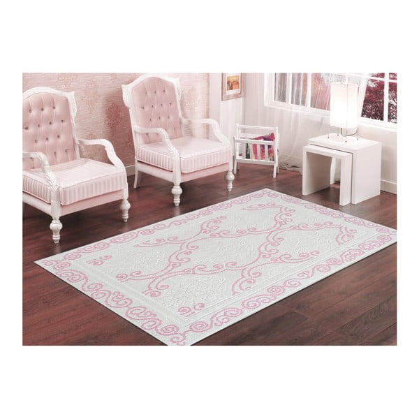 Pudrově růžový odolný koberec Vitaus Osmanli Pudra, 100 x 300 cm