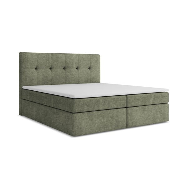 Roheline boxspring voodi panipaigaga 180x200 cm Palta – Makamii