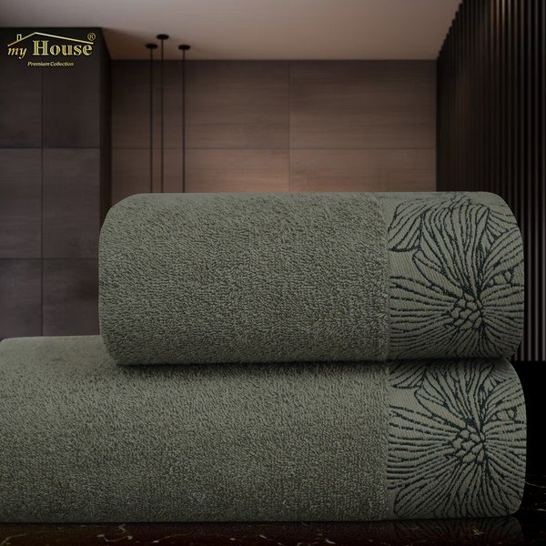 Tumeroheline frotee puuvillane vannirätik 70x140 cm Valencia - My House-image-1