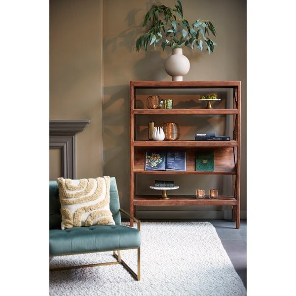 Pruun akaatsia täispuidust raamaturiiul 120x160 cm Yuki - Light & Living-image-1