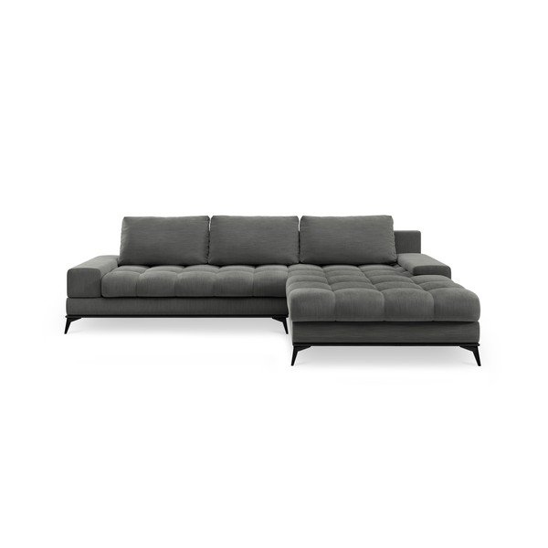 Tmavě šedá rohová rozkládací pohovka Windsor & Co Sofas Deneb, pravý roh