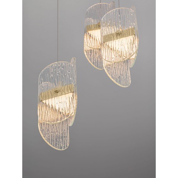 Metallist hämardatav LED-ripatslamp messingivärvis klaasist varjuga, läbimõõduga 32 cm Lucien - Nova Luce-image-3