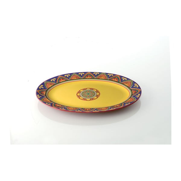 Barevný keramický talíř Brandani, 37 x 26 cm