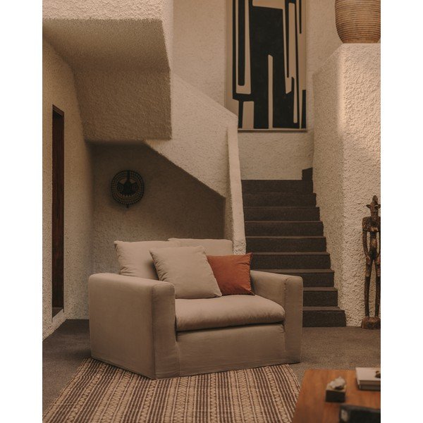 Antratsiitne linane tugitool Nora - Kave Home-image-1