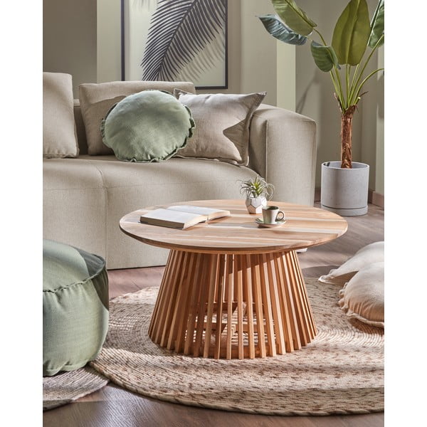 Teakist kohvilaud , ⌀ 80 cm Irune - Kave Home-image-2