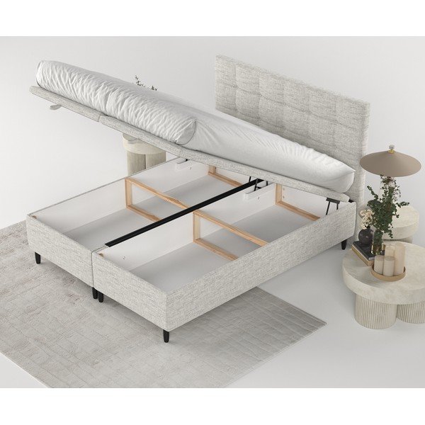 Helehall polsterdatud kaheinimesevoodi koos panipaigaga 180x200 cm Senses - Maison de Rêve-image-2