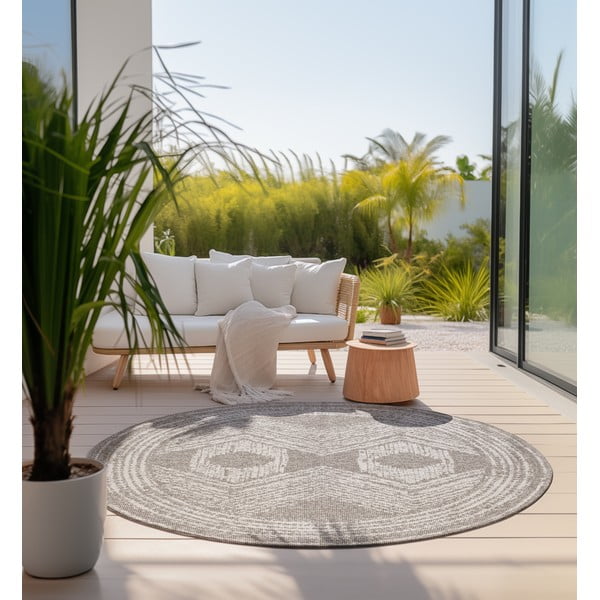 Kreem-pruun ümmargune õuevaip ø 100 cm Gemini - Elle Decoration-image-3