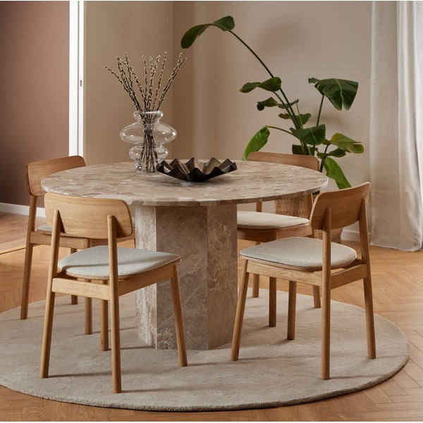 Helepruun marmoridekooriga ümmargune söögilaud ø 130 cm Naxos - Actona-image-1