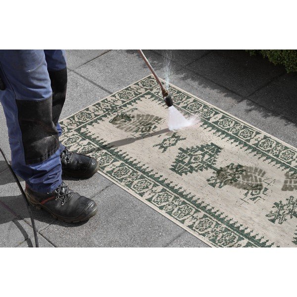 Roheline ja kreemikas õuevaip , 80 x 350 cm Duque - NORTHRUGS-image-3