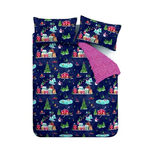 Sinine voodipesu kaheinimesevoodile 200x200 cm Ski Village - Catherine Lansfield