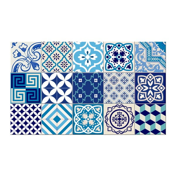 15 dekoratiivse seinakleebise komplekt Seaside, 15 x 15 cm - Ambiance-image-1