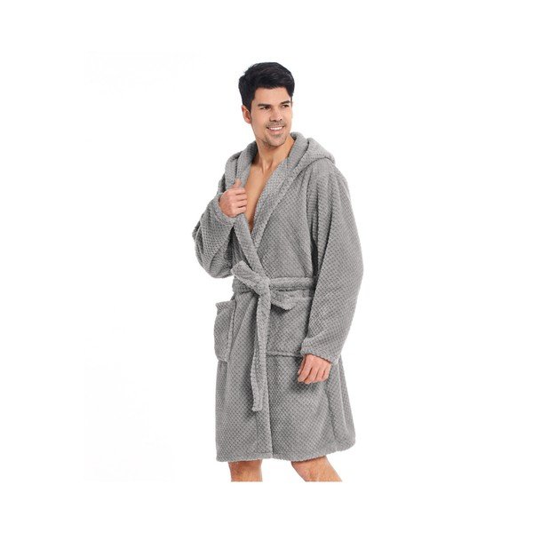 Světle šedý unisex župan z mikrovlákna DecoKing Sleepyhead, velikost XXL-image-2