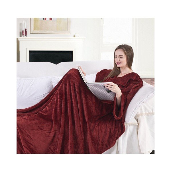 Burgundipunane punane mikrokiust teletekk , 200 x 170 cm Lazy - DecoKing-image-2