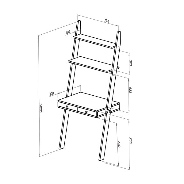 Valge statiiv tööpinna ja sahtliga Leno - Ragaba-image-2