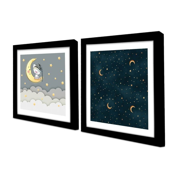 Laste pildid 2 tk 33x33 cm komplektis Night - Wallity-image-2