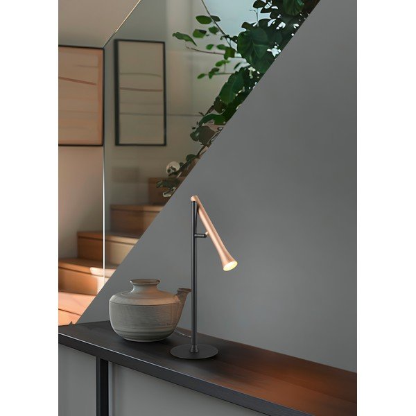 Must-kuldne LED lauavalgusti metallist varjuga (kõrgus 53 cm) Fiato - Trio-image-1