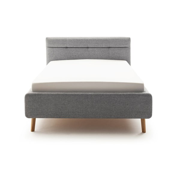 Hall polsterdatud kaheinimesevoodi koos voodipõhja ja panipaigaga 140x200cm Lotte - Meise Möbel-image-3