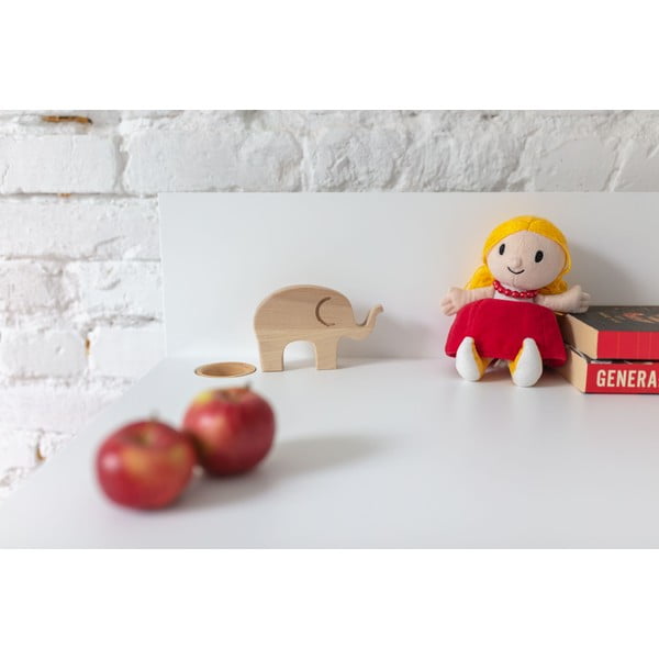 Valge laud saarepuidust alusega , pikkus 110 cm Luka - Ragaba-image-3