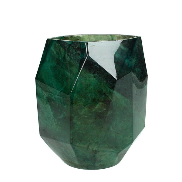 Zelená skleněná váza s dekorem mramoru HF Living  Sofia