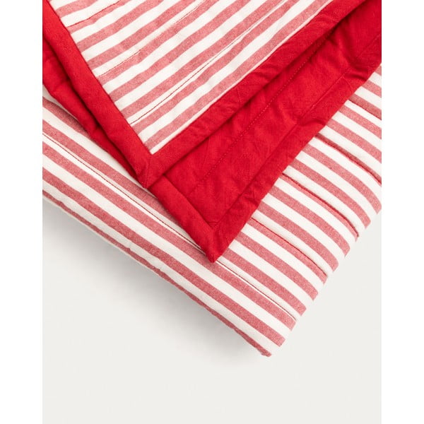 Punane tepitud orgaanilisest puuvillast voodikate 180x240 cm Sini - Kave Home-image-1