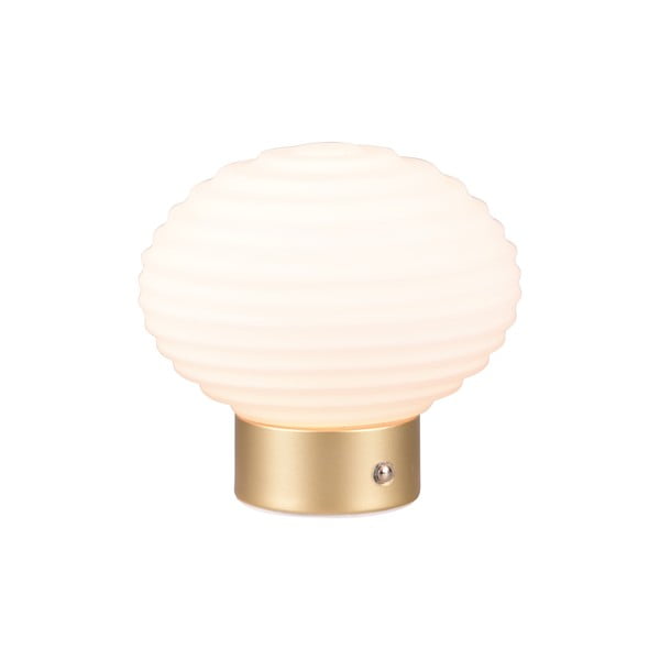 Valge-kuldne dimmerdatav LED laualamp klaasist varjuga  (kõrgus 14,5 cm) Earl - Reality-image-2