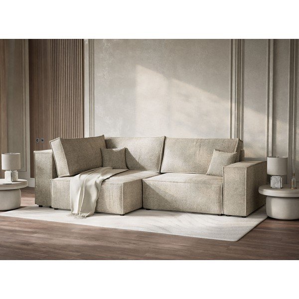 Beež šenilldiivanvoodi/panipaigaga nurgadiivan (vasak nurk/L-kujuline) Tonga - Maison de Rêve-image-4