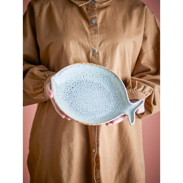 Sinine/beež kivikeraamikast serveerimistaldrik Fleur - Bloomingville-image-1