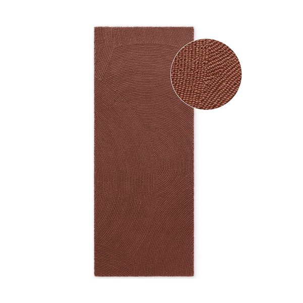 Käsitsi kootud villane vaip telliskivi värvi 80x200 cm Calmio - Hanse Home