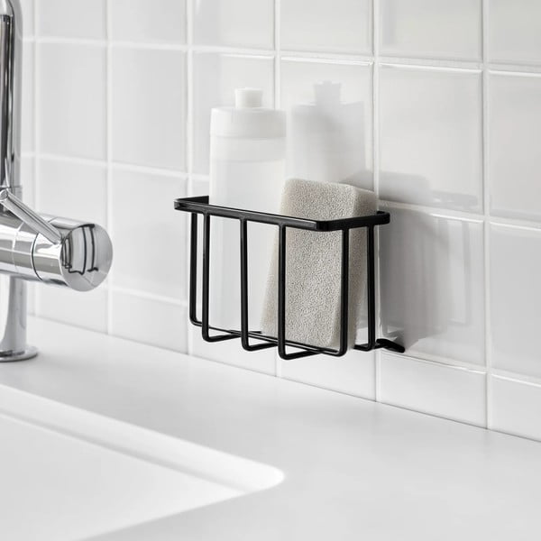 Must metallist pesuvahendi riiul (ilma puurimiseta) Film Hook - YAMAZAKI-image-3